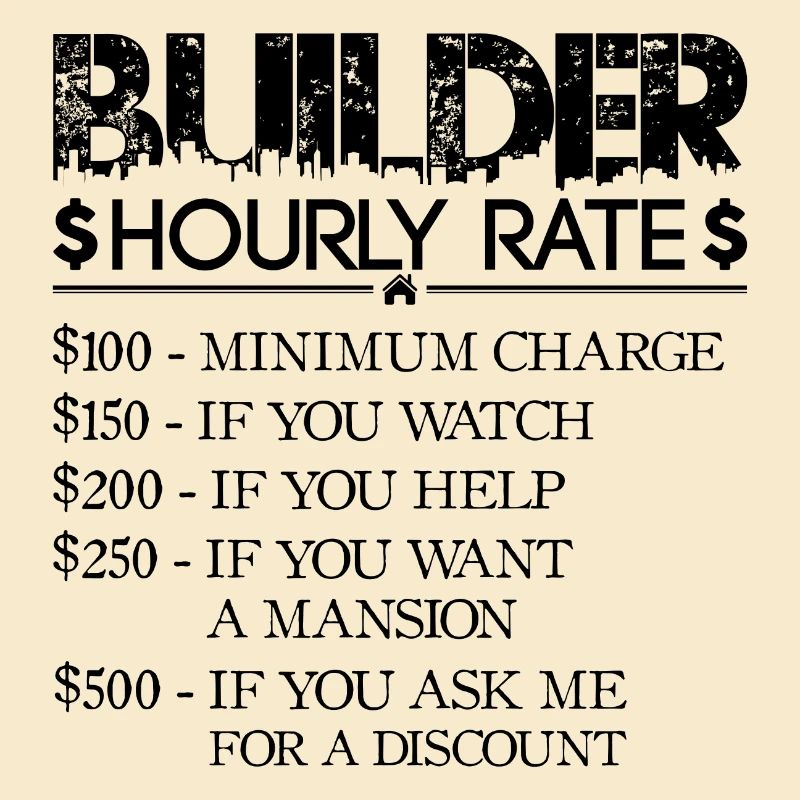 Tarif horaire Constructeur - noir - Constructeur de maison