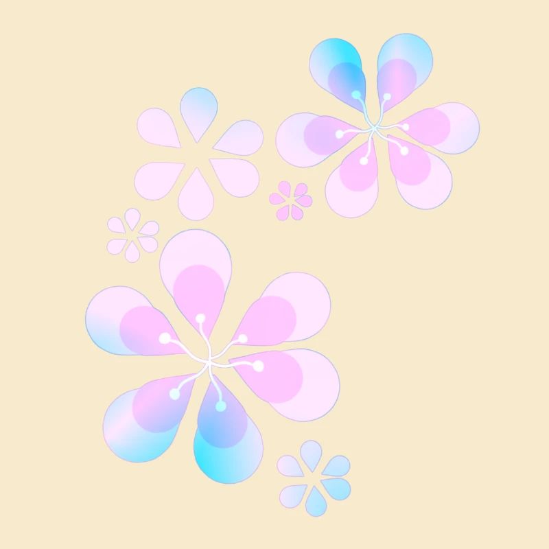 Pink Flowers Pattern Symbol Shape Flowers