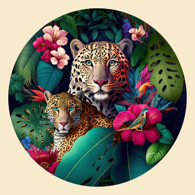 Leopard Dschungel Blumen