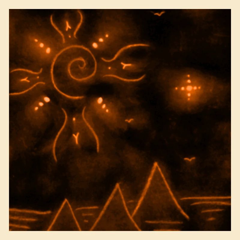 SOLEIL ET PYRAMIDES ORANGES