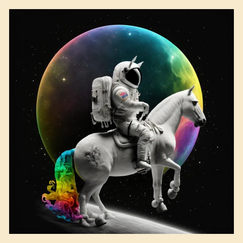 Astronaute à cheval dans l’espace