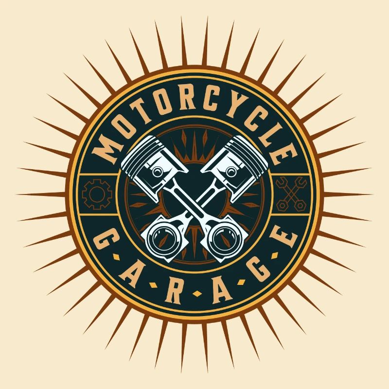 Retro Motorcycle Design Workshop Logo
