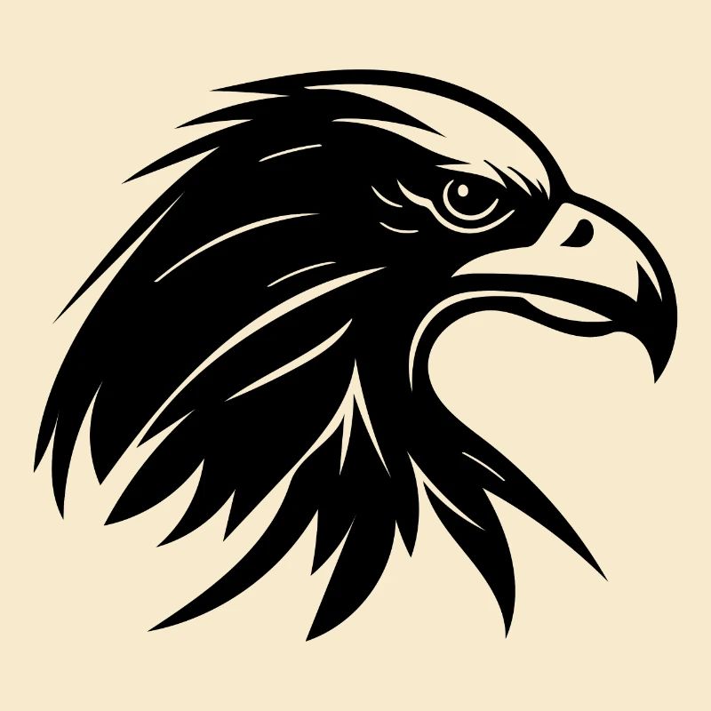 Elegant eagle head in tattoo style