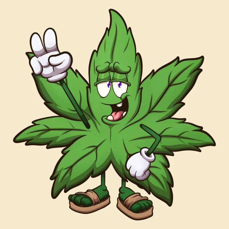 Weed Leaf With Peace Sign