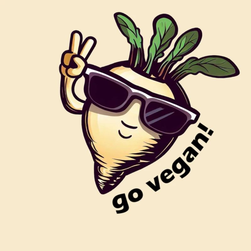 Mignon navet végétalien. Paix!