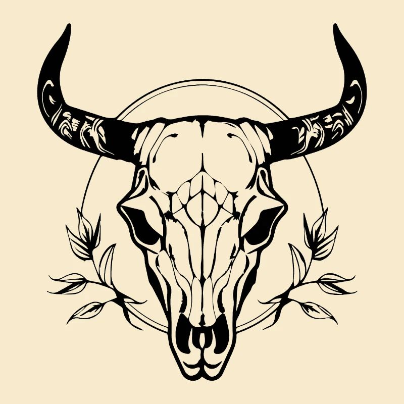 Crâne de vache Boho