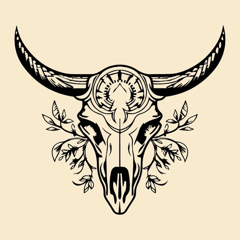 Crâne de vache Boho