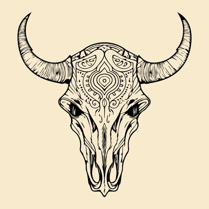 Crâne de vache Boho