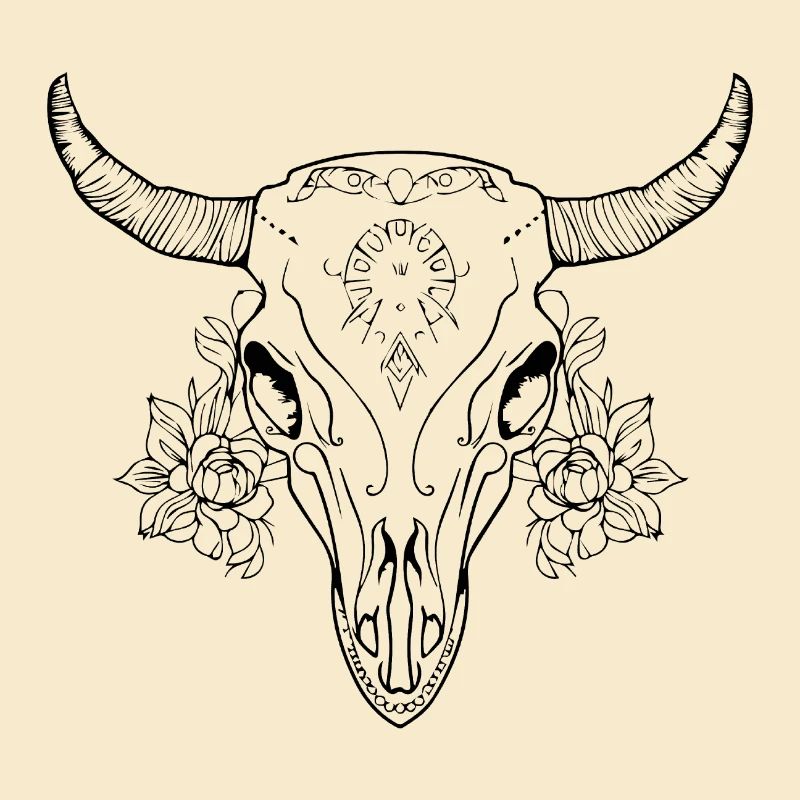 Crâne de vache Boho