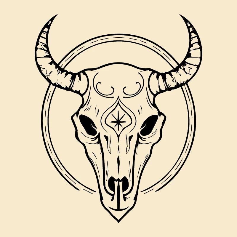 Crâne de vache Boho