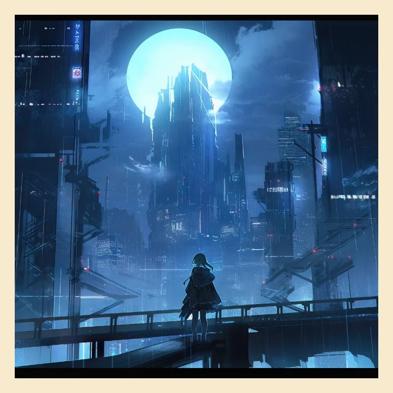 Shadowed Serenity: Silhouette d’anime d’une fille