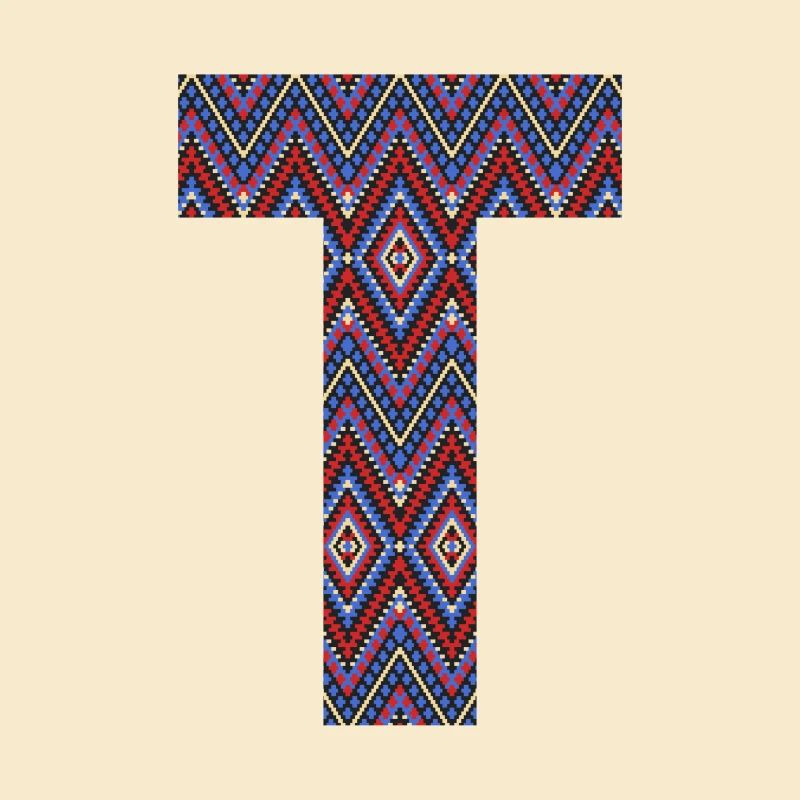 Monogramm Buchstabe T - geometrisches Muster