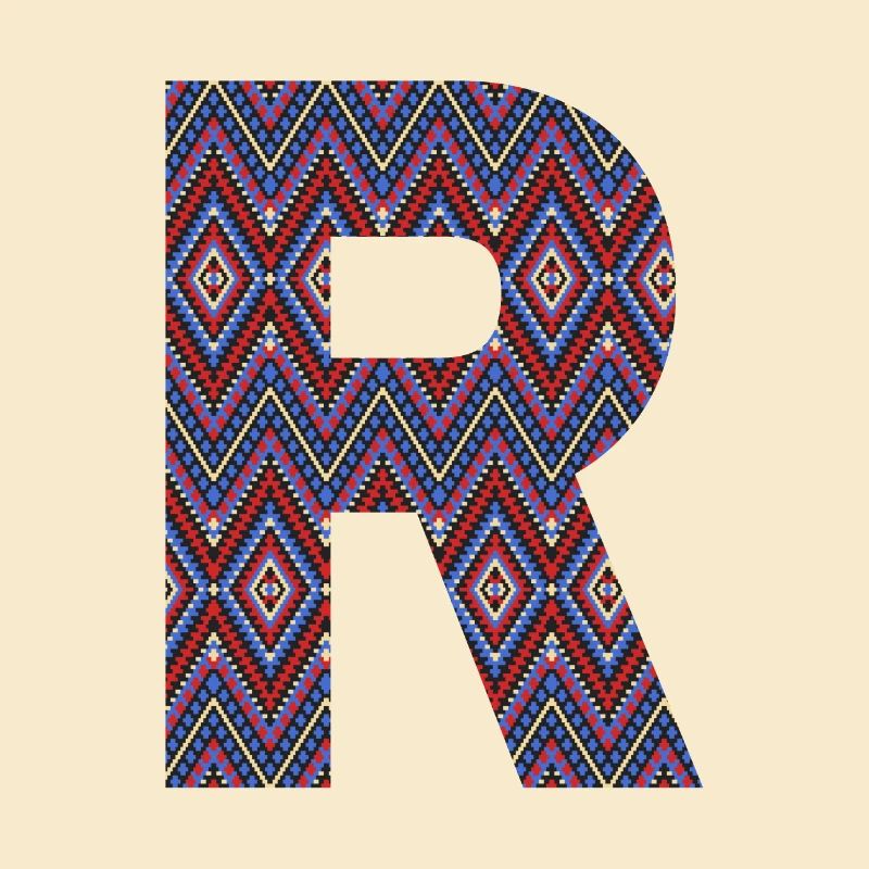 Monogram Letter R- geometric pattern