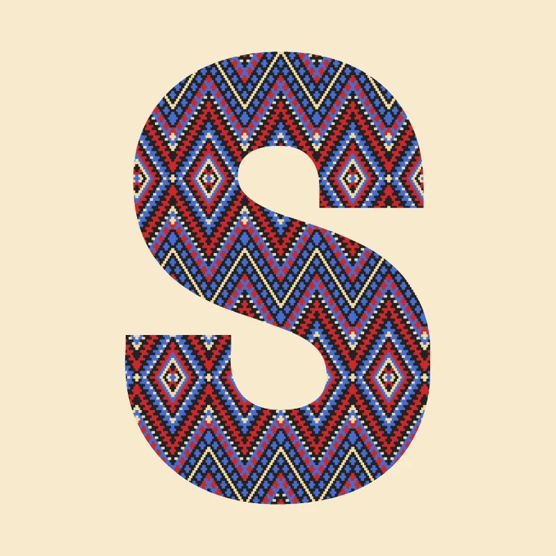 Monogram Letter S- geometric pattern