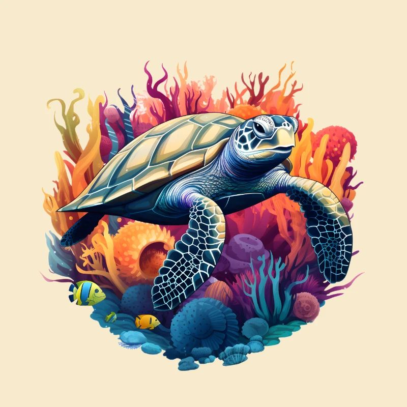 Vibrant Sea Turtle