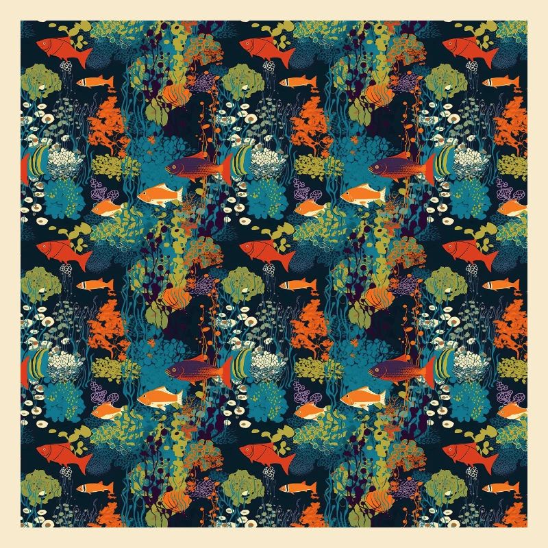 Aquatic Seamless Pattern Sealife Ocean Underwater