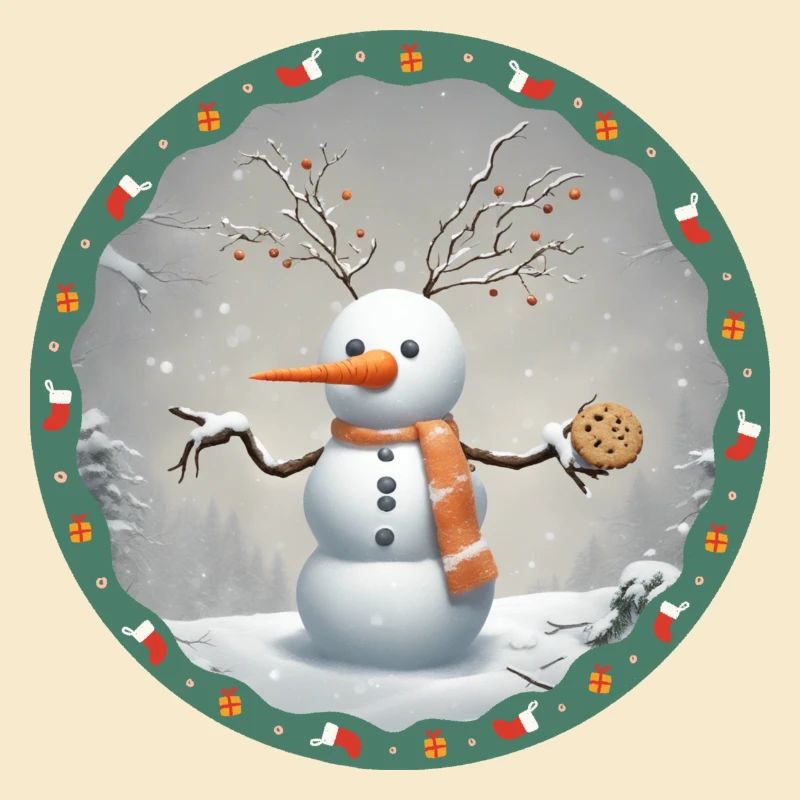 Schneemann mit cookie