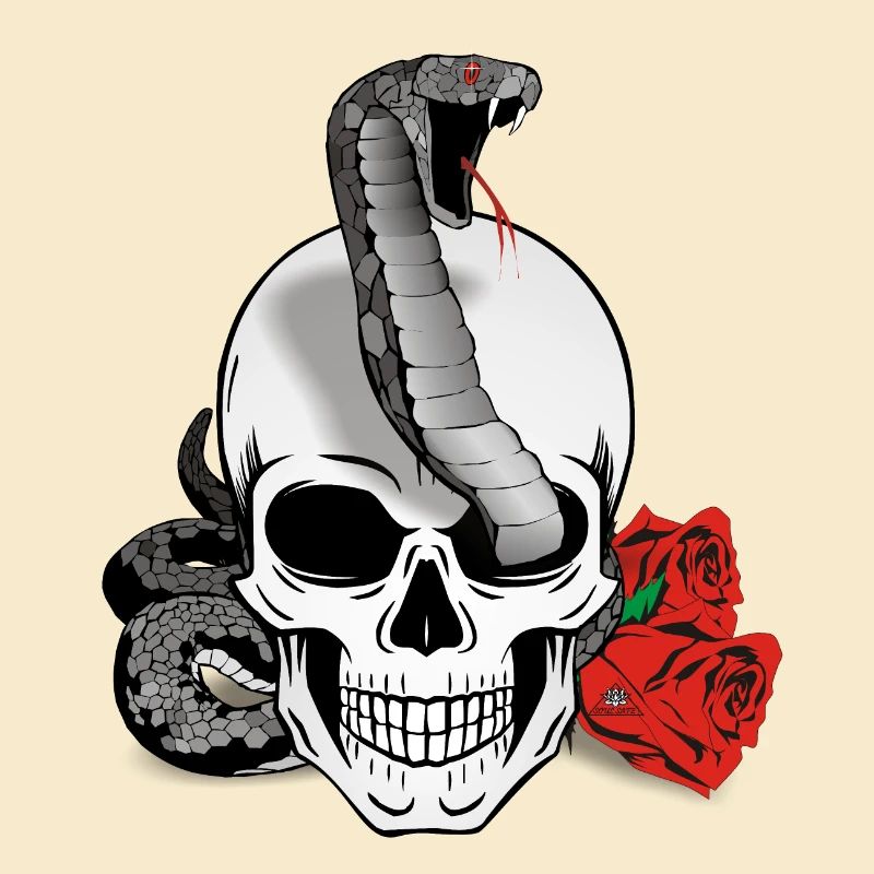 Skull Snake - Crâne avec serpent