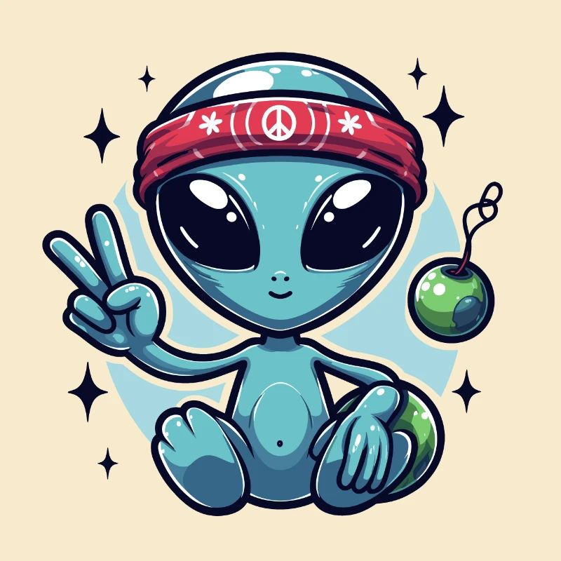 Friendly cartoon alien