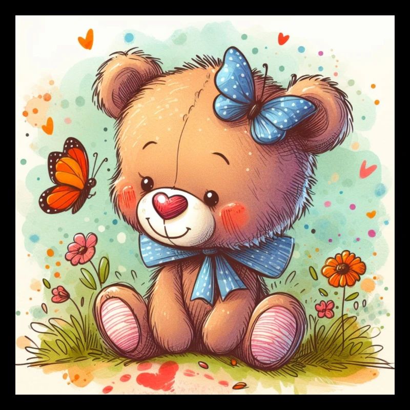 Ours avec papillon