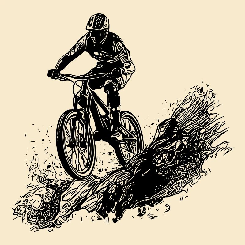 Radfahrer Schlamm Berg Abfahrt