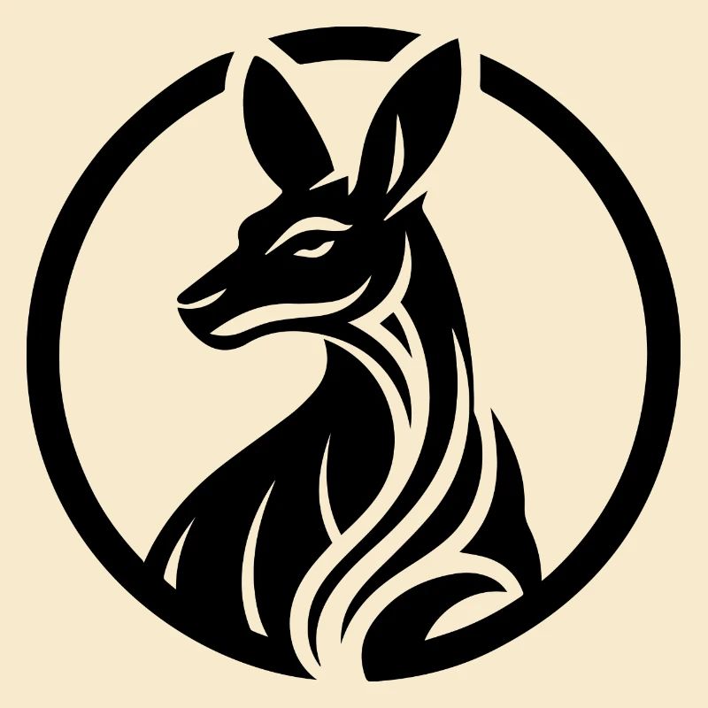 Känguru Logo in schwarz-weiß
