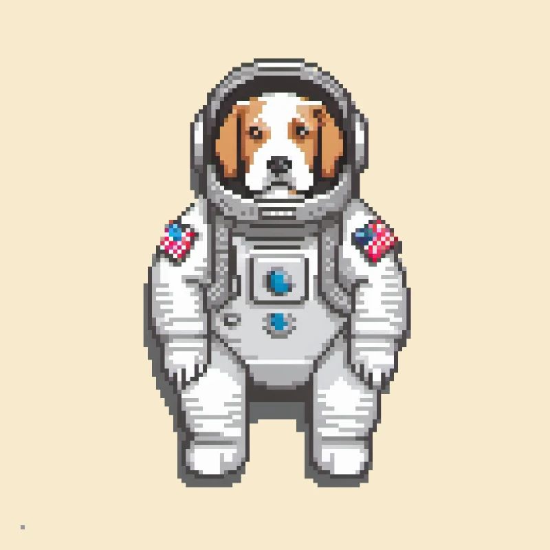 Cadet canin cosmique : l’odyssée de l’espace d’un chiot pixel
