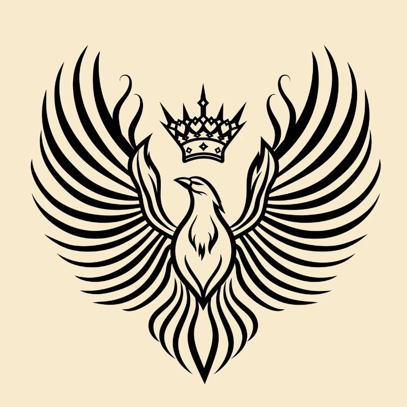 Phoenix mit schwebender Krone