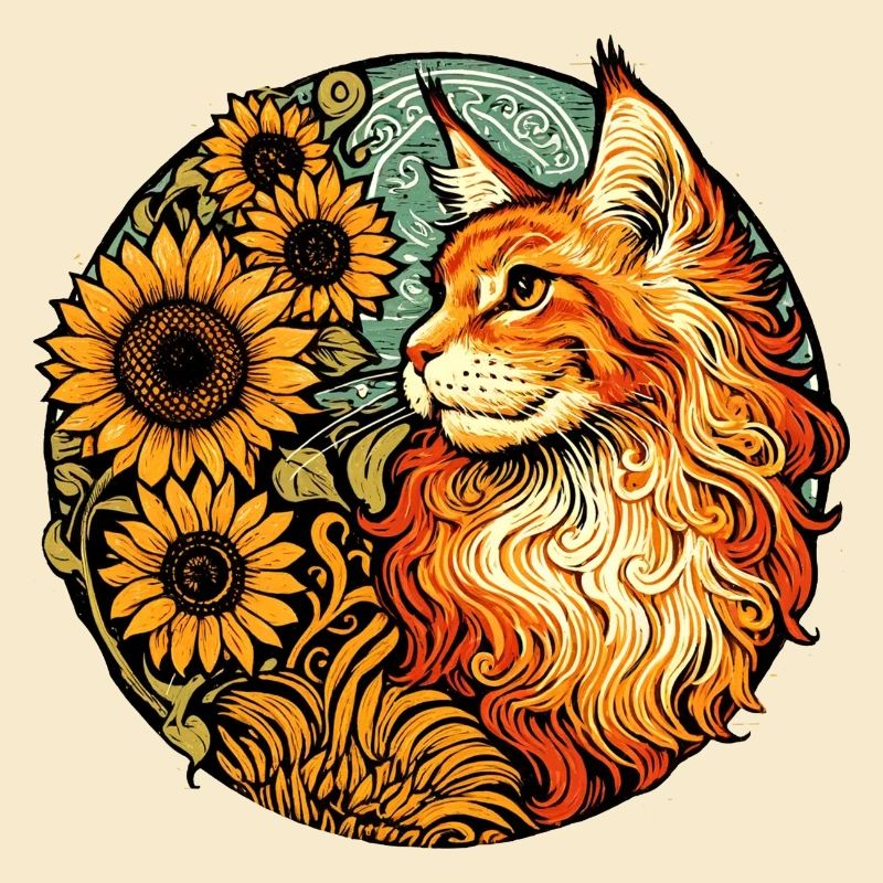 Orange Mainecoon cat