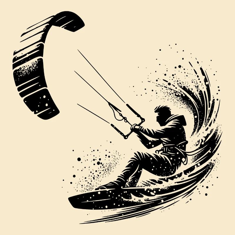 Kite Surfer Splash Éclaboussure d’eau avec cerf-volant