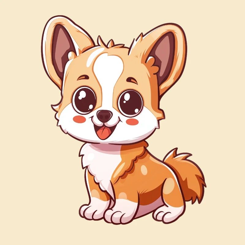 Chiot Corgi mignon avec de grands yeux