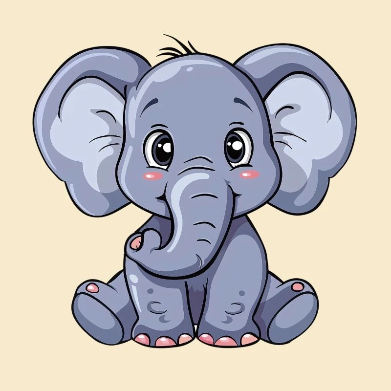 Mignon bébé éléphant gris pour vous