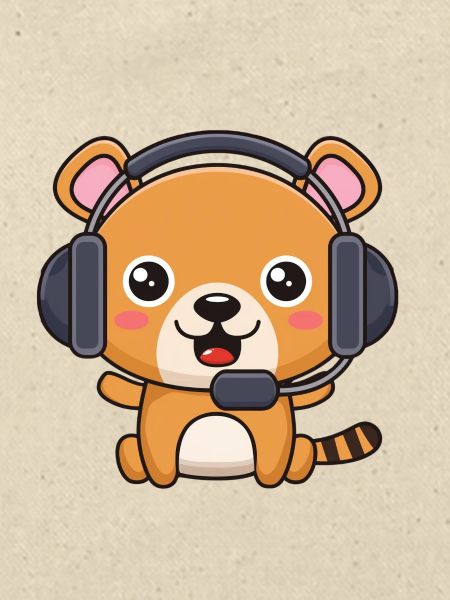 Bärchen mit Headset
