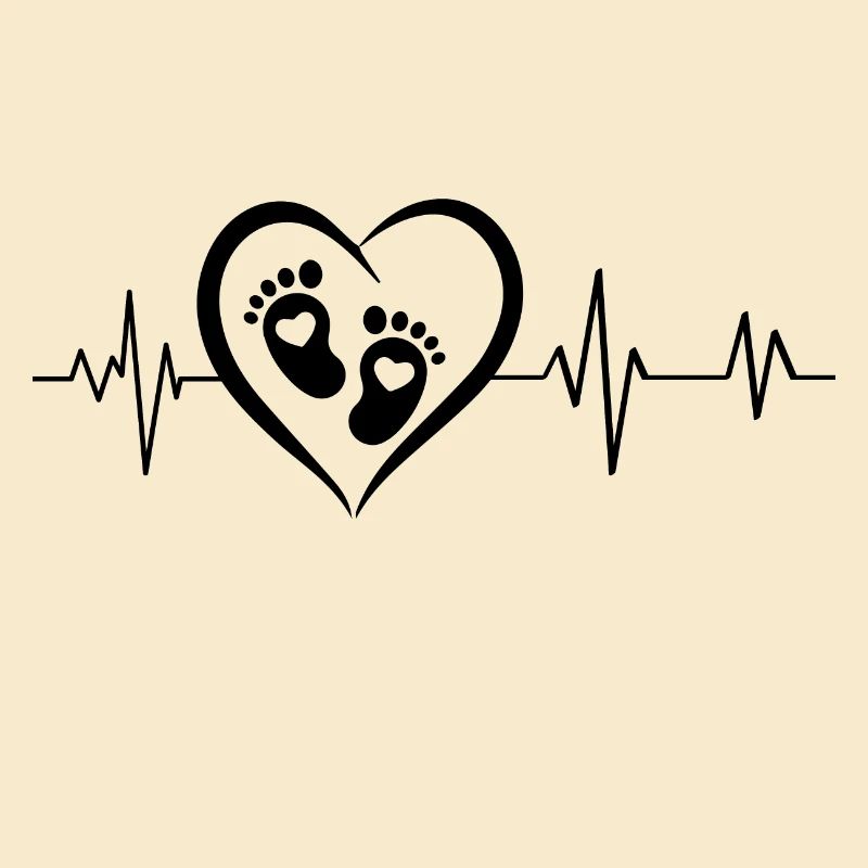 battement de cœur empreinte de pied de bébé