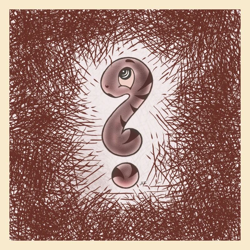Cute Question Mark Snake Brown