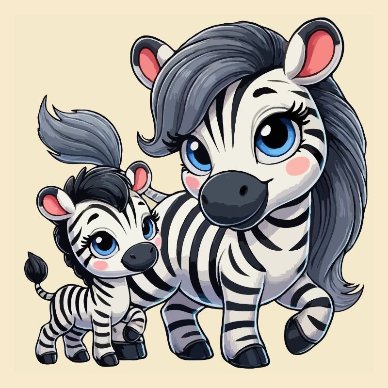 Zebra-Mutter mit Kind