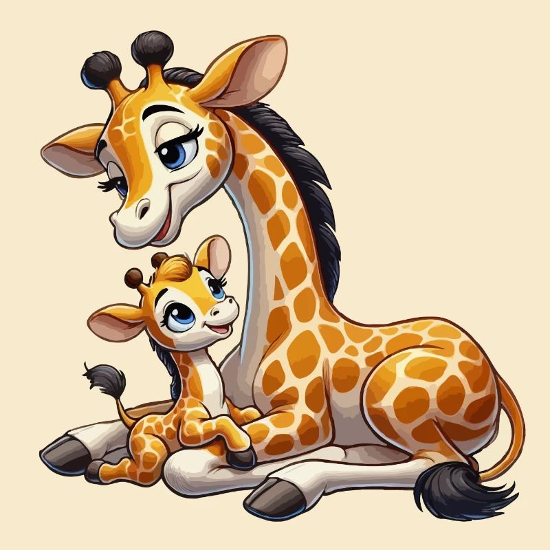 Giraffenmutter mit Kind