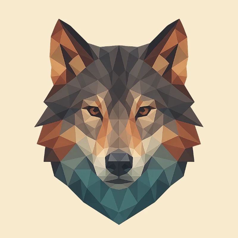 Geometric Wolf Head