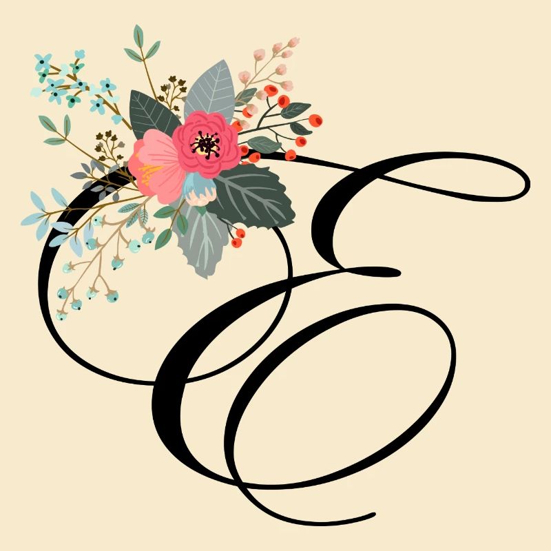 Lettre e fleuris