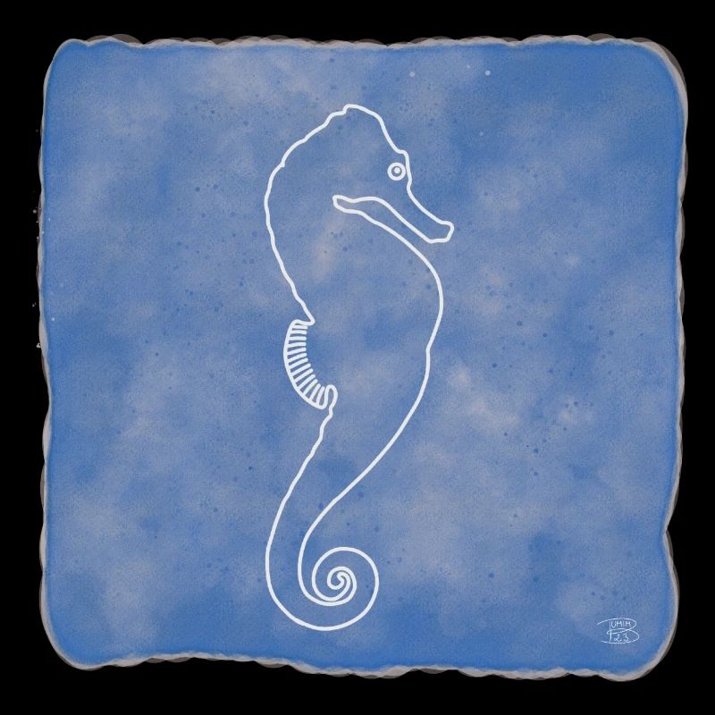 "Seepferdchen", Boho Line Art Design, Serie Ocean