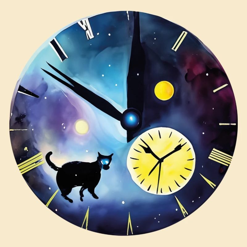 Horloge Chat Abstrait