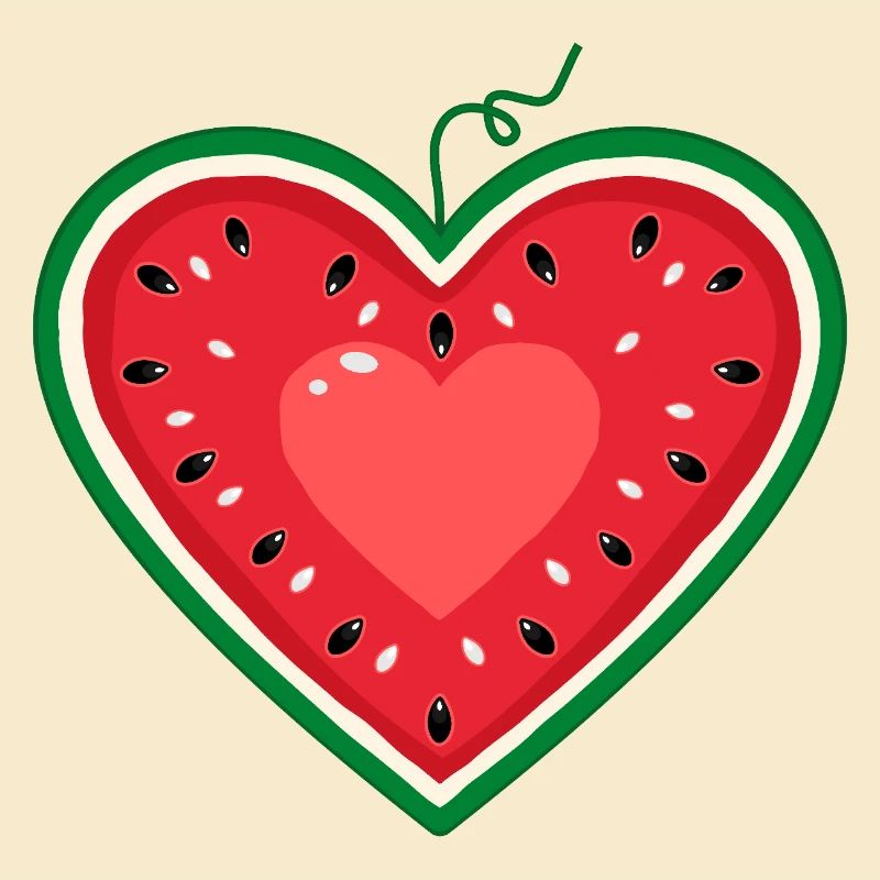 Conception de pastèque comme un cœur