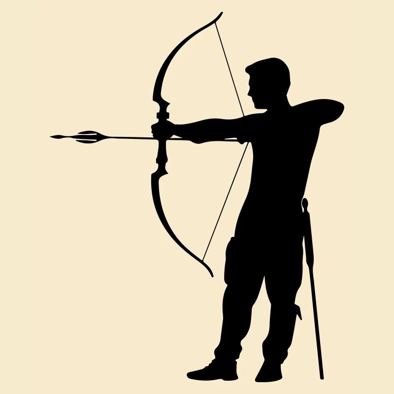 Bogenschießen Mann Silhouette