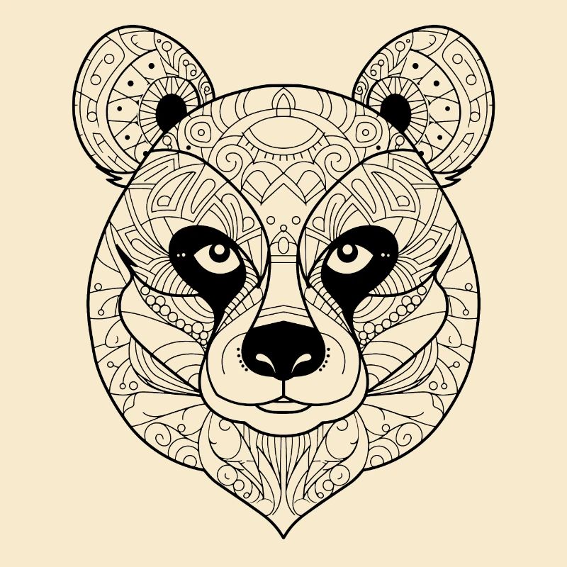 Abstract Panda Essence: Intricate Line Art Interpr