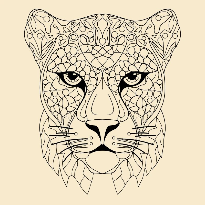 Essence de léopard abstrait : Art au trait complexe Inter