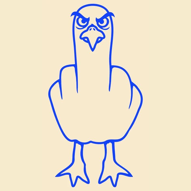 Möwe Mittelfinger Beleidigung Stinkefinger frech