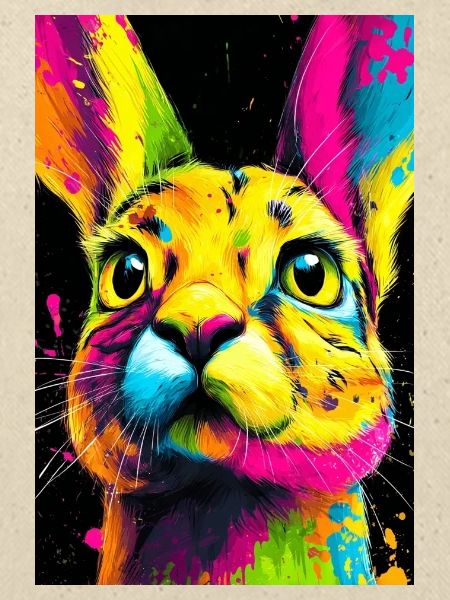Bunter Hasenkopf  Pop-Art