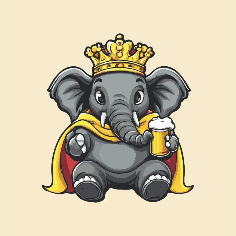 Elefant Bier Lustig