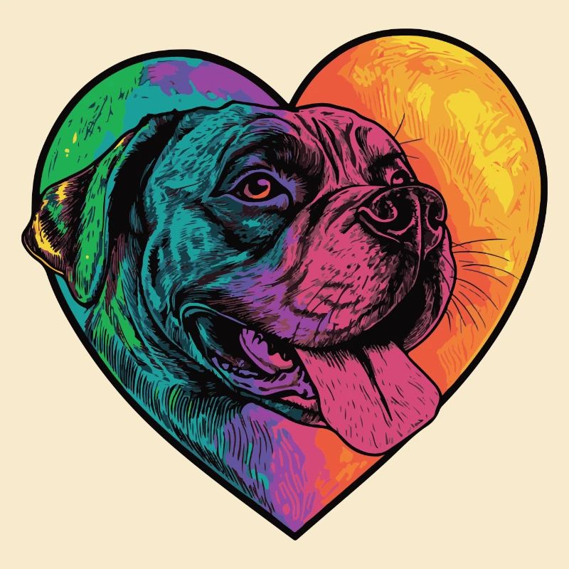 Mastiff Hund Herz Liebe