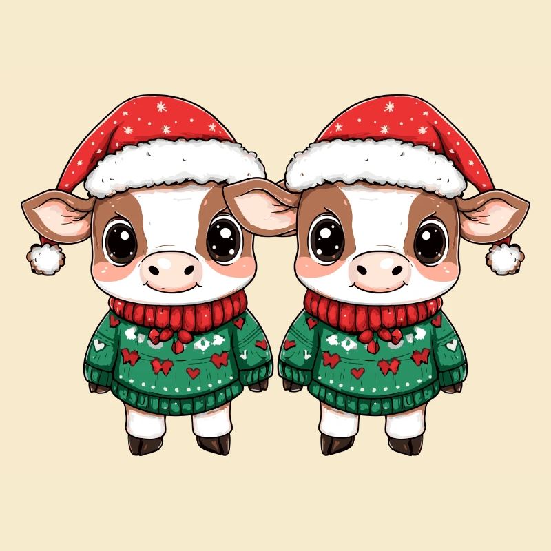 Équipe de Noël de la vache